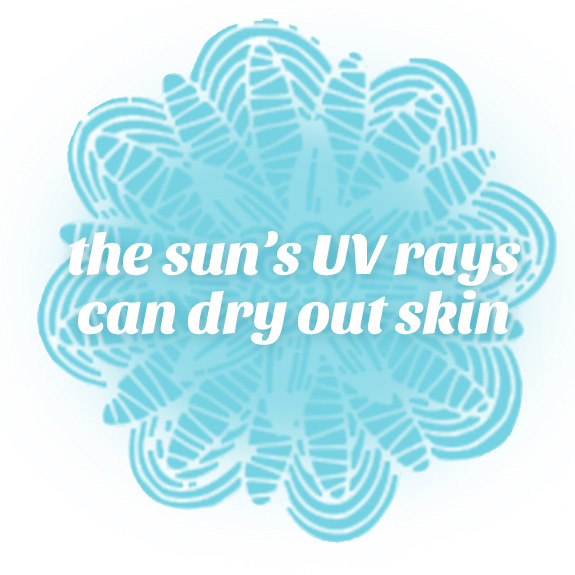 the sun's UV rays can dry out skin